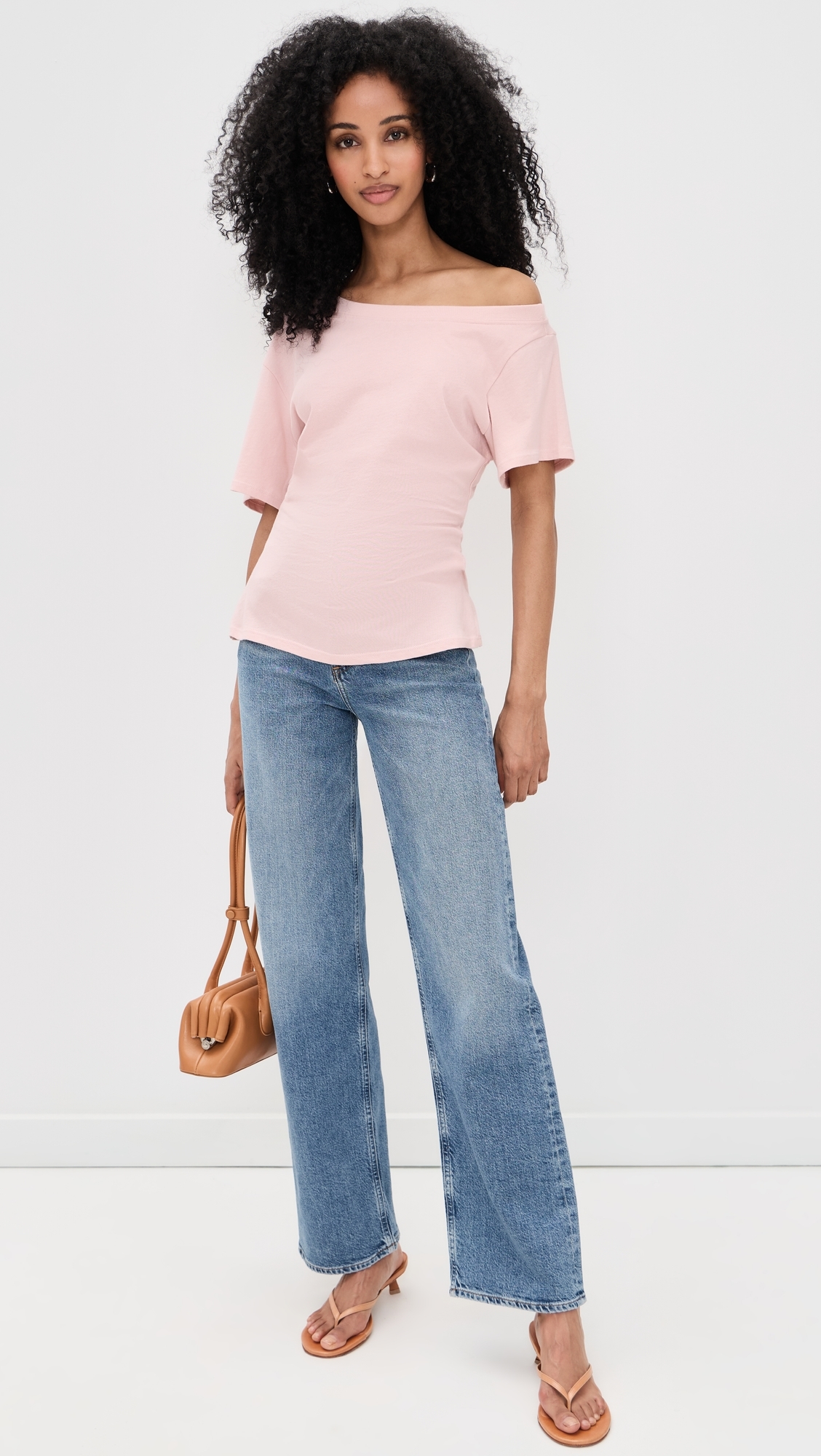 Elena Off The Shoulder Top Soft Pink