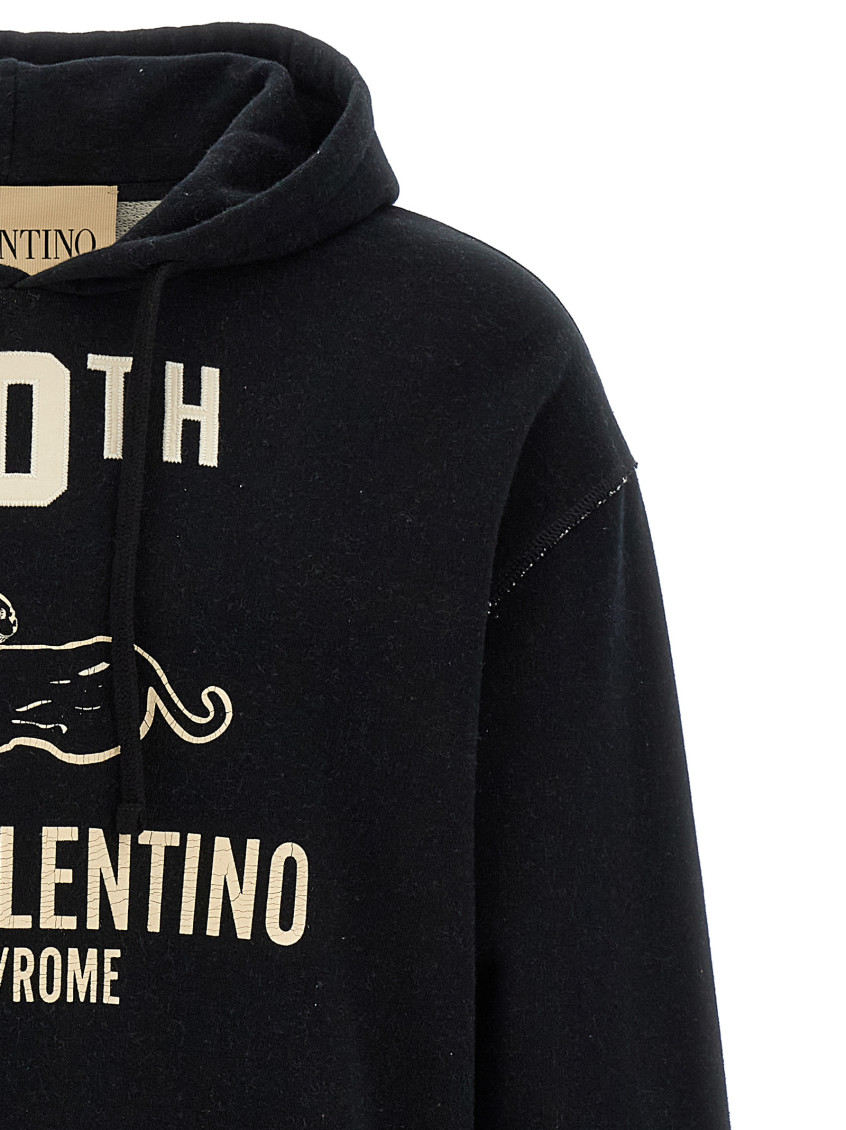 Printed Hoodie Sweatshirt Black