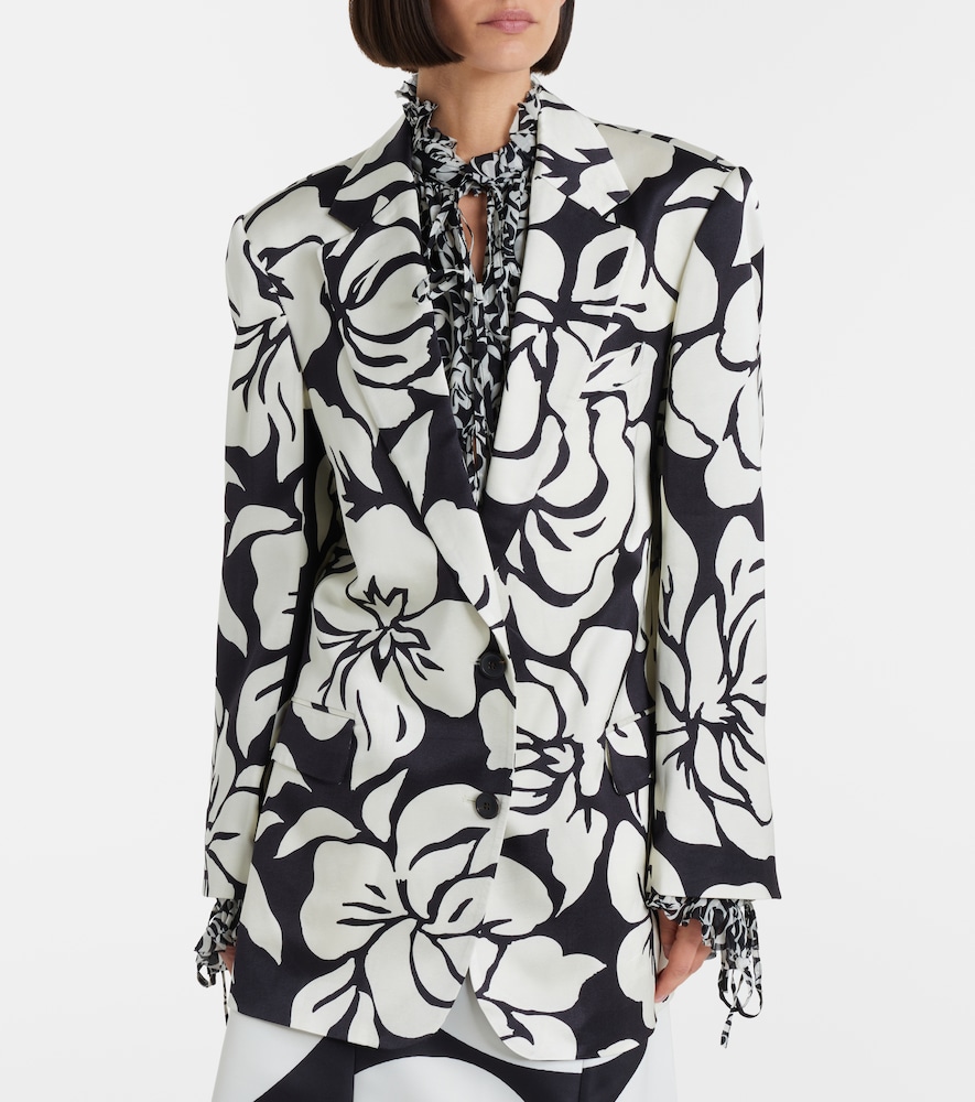 Floral satin blazer