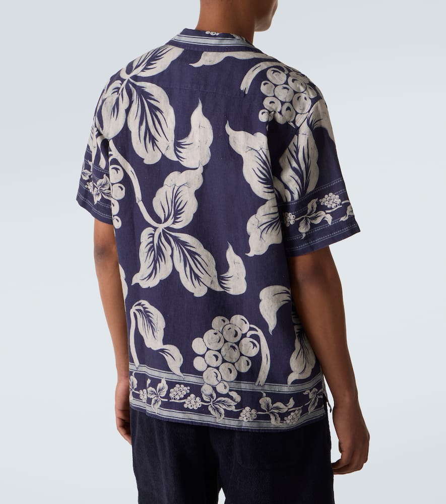 Maitan floral linen bowling shirt