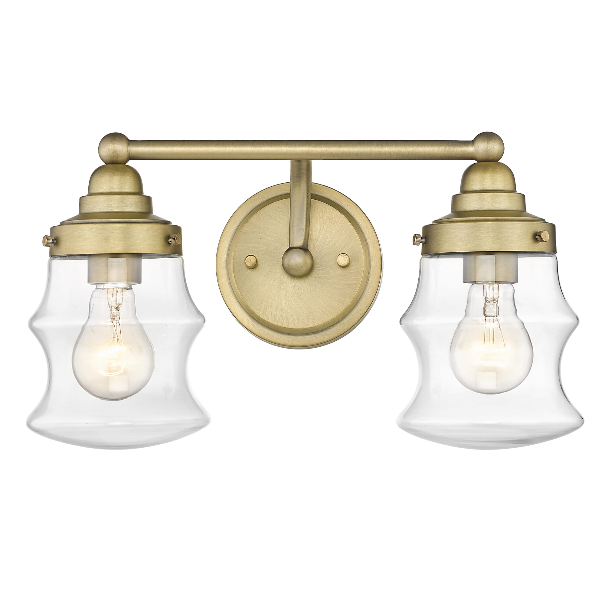 Antique Brass Two Light Vanity from the Keal Collection