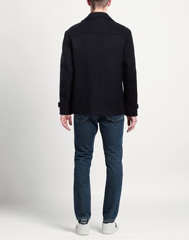 Façonnable Man Coat Midnight blue Size L Wool, Polyester