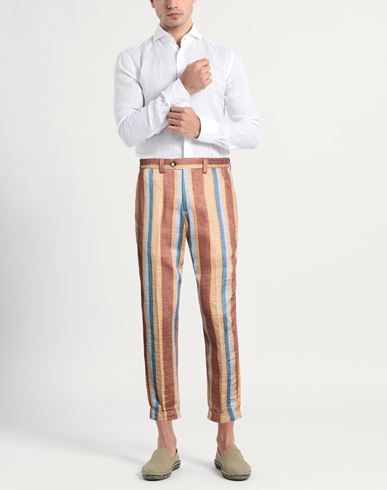 Man Pants Brown Size 31 Linen, Polyamide