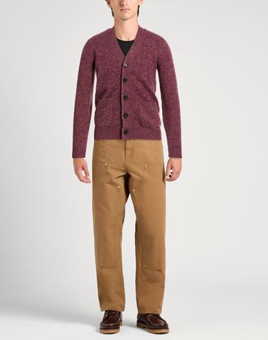Man Cardigan Purple Size 44 Lambswool