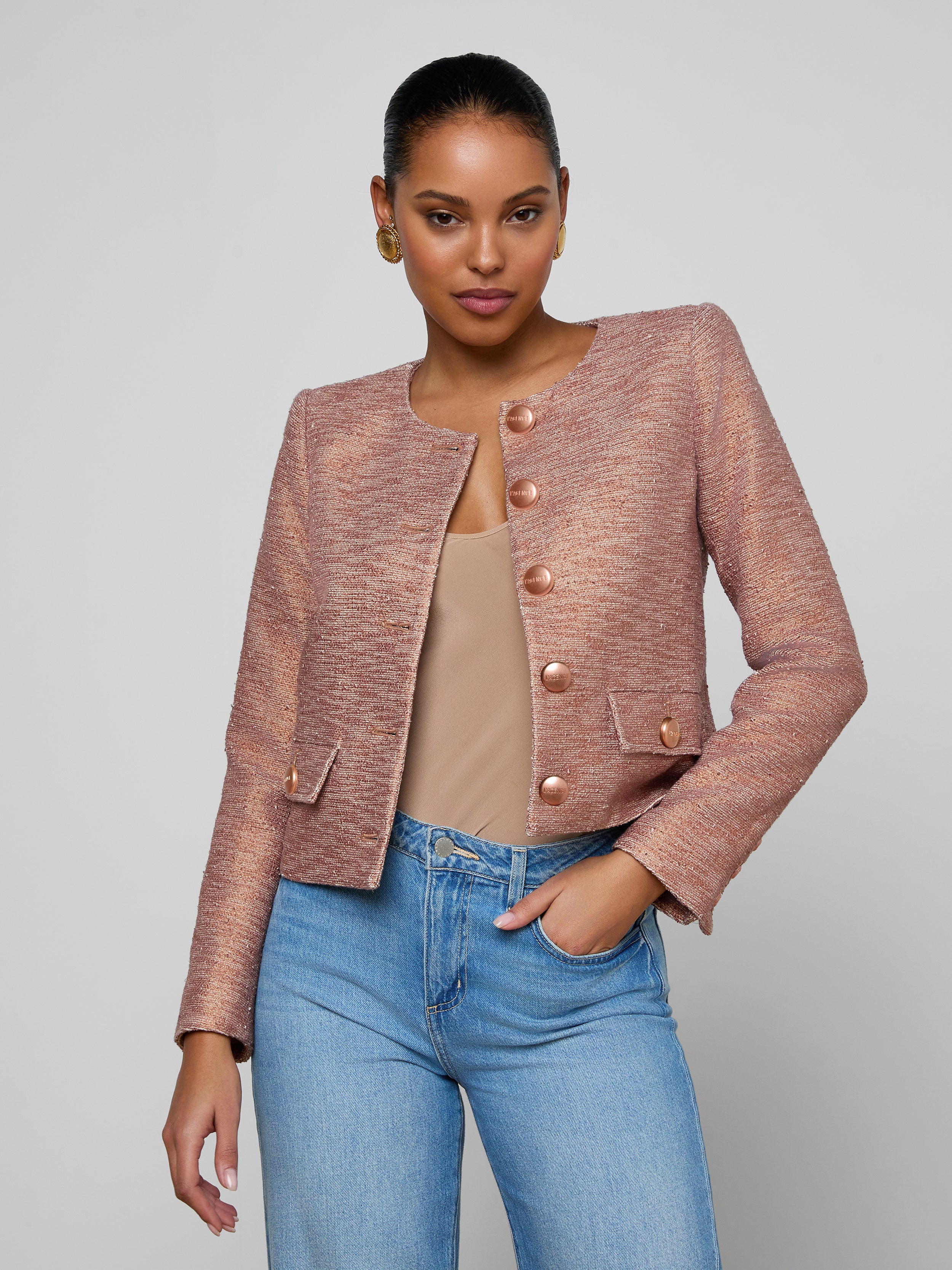 Zell Tweed Jacket In Light Auburn