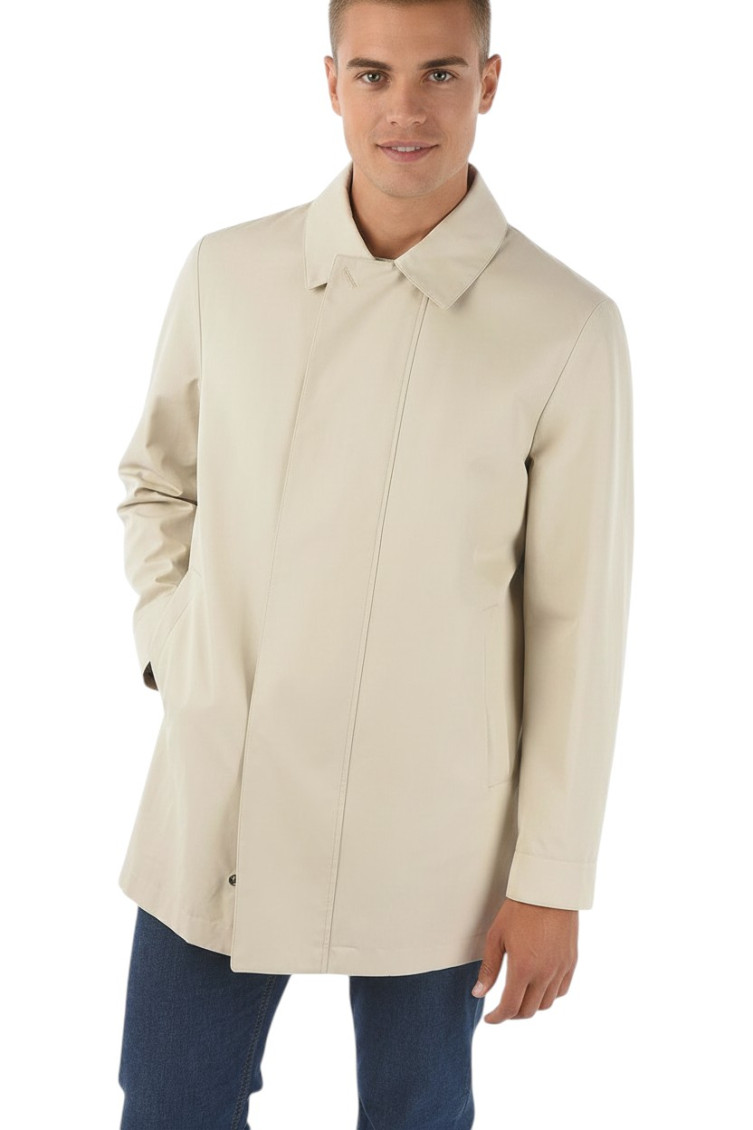 Beige Shirt Collar Jacket