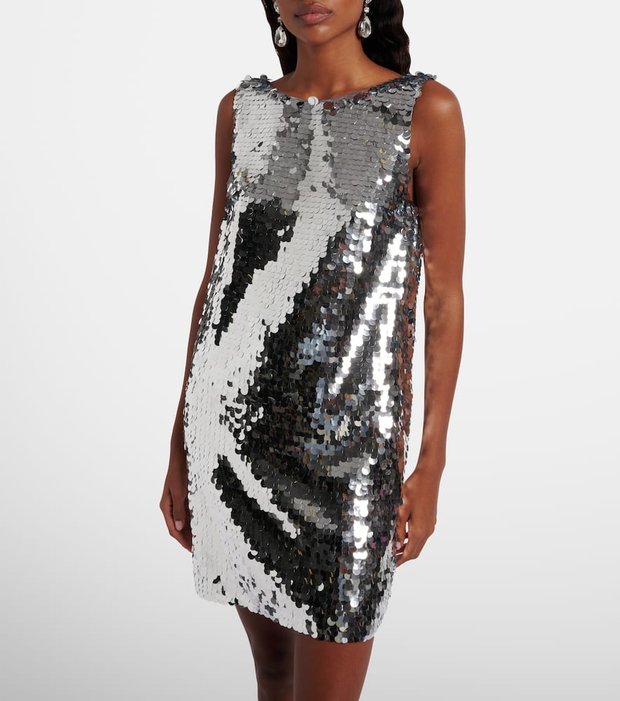 Sequined open-back minidress