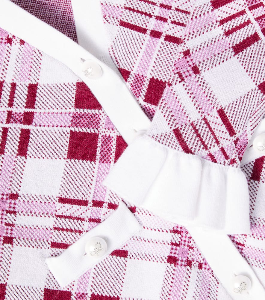Ruffled checked cardigan
