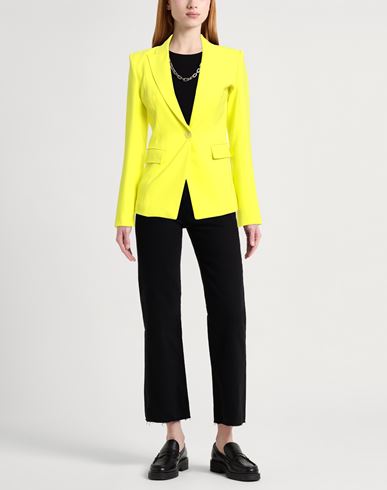 Woman Blazer Yellow Size 2 Polyester, Elastane