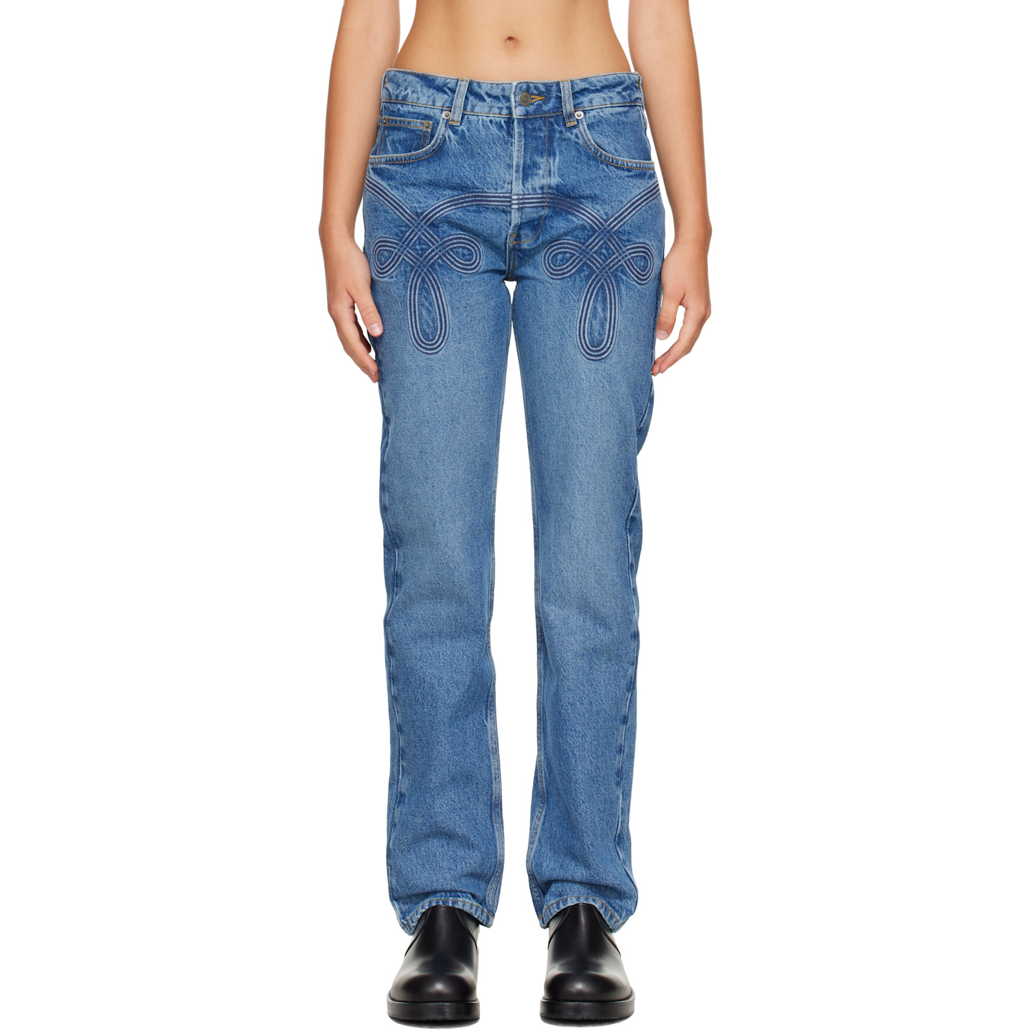 Blue Braided Jeans
