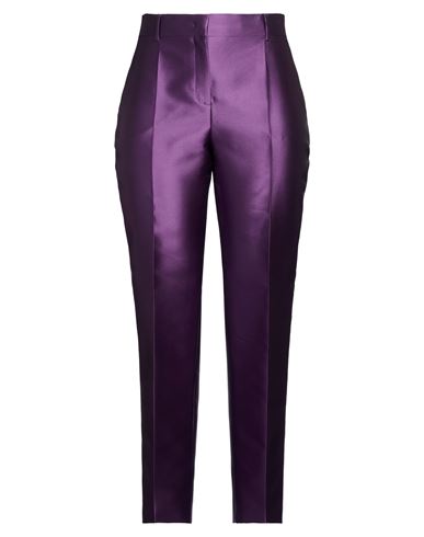 Woman Pants Purple Size 12 Polyester, Silk