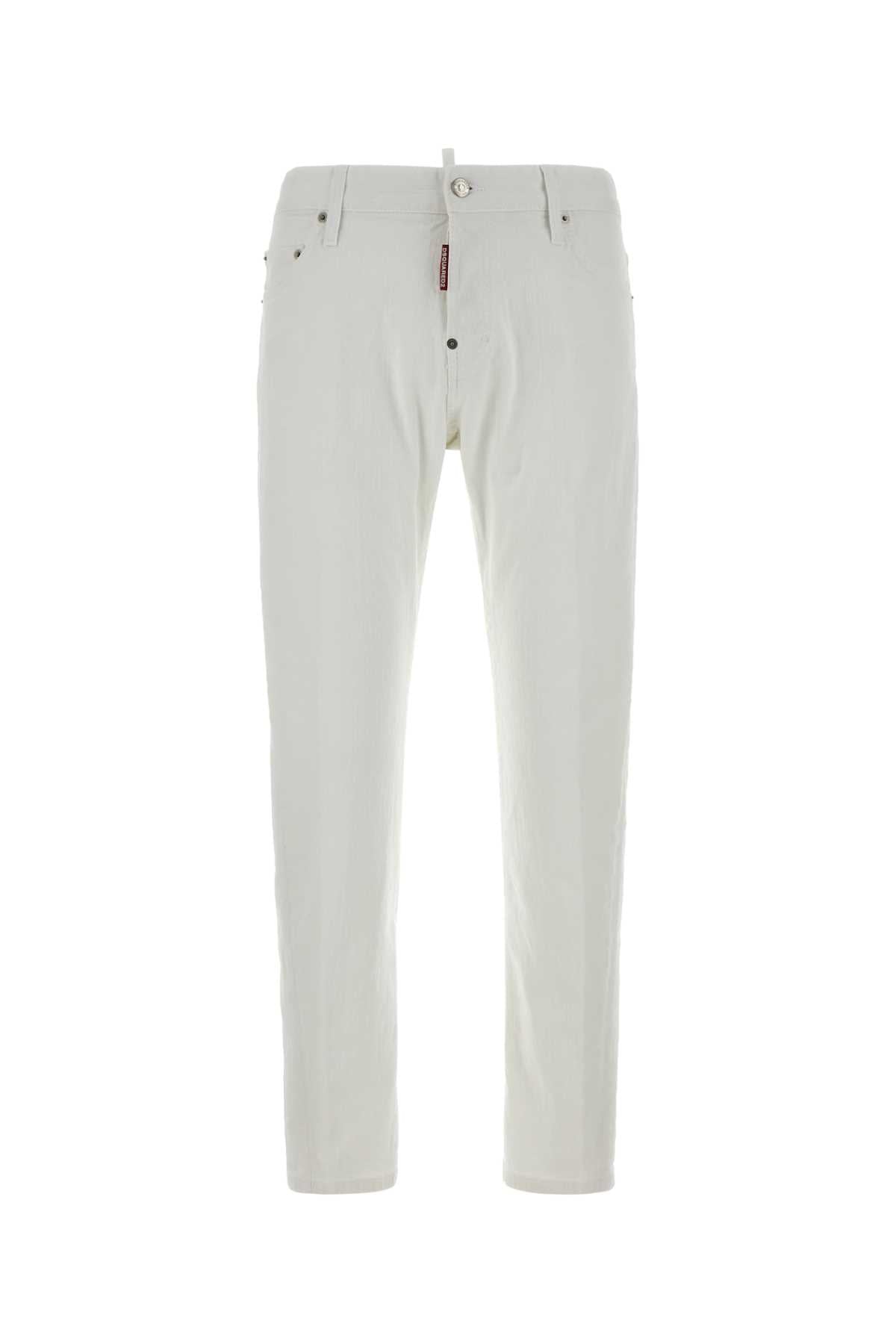 Cotton-Elastane Trousers — White