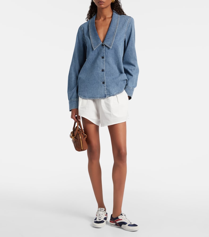 Low Collar denim shirt
