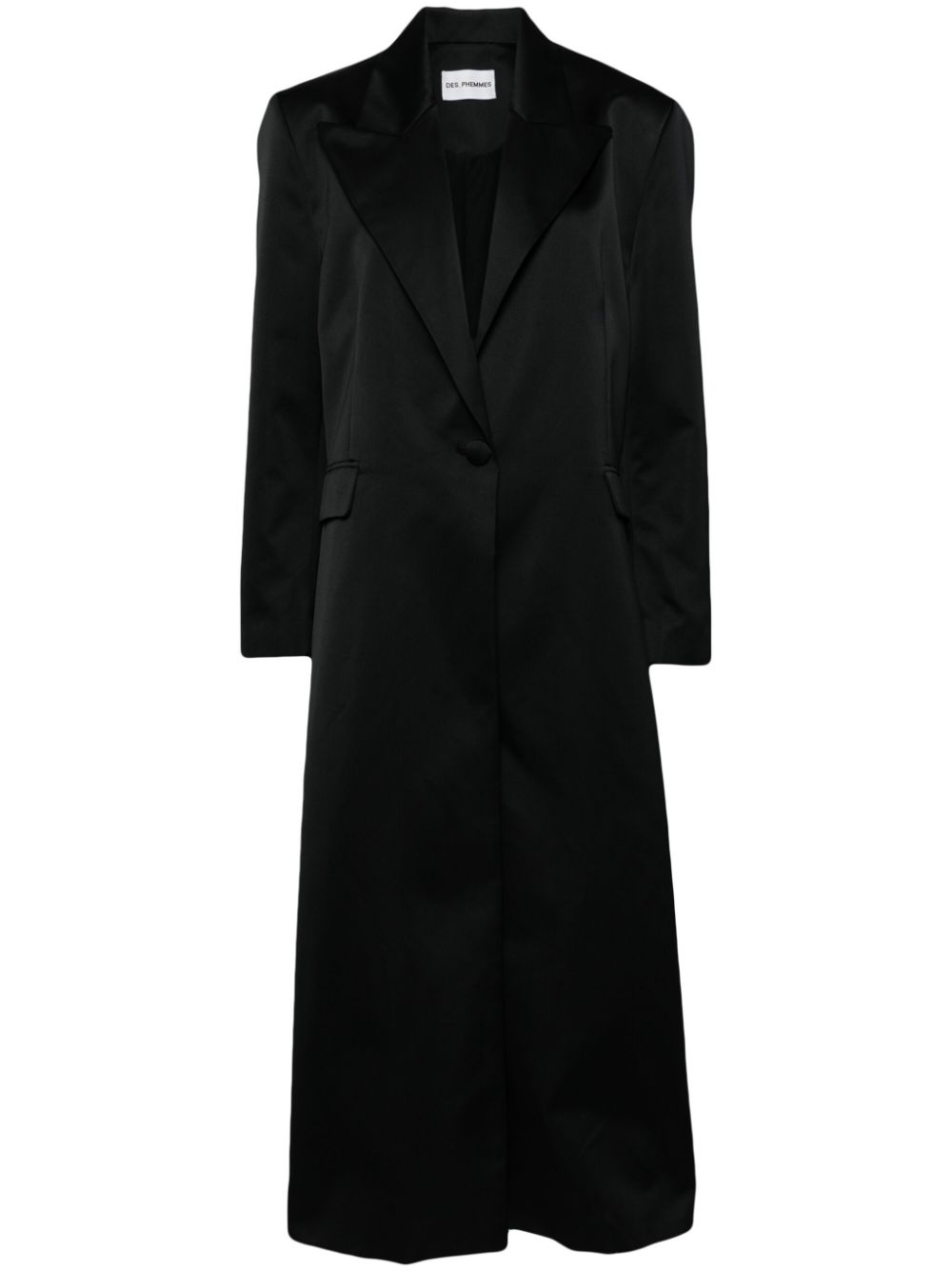 Longline single breasted coat - Black