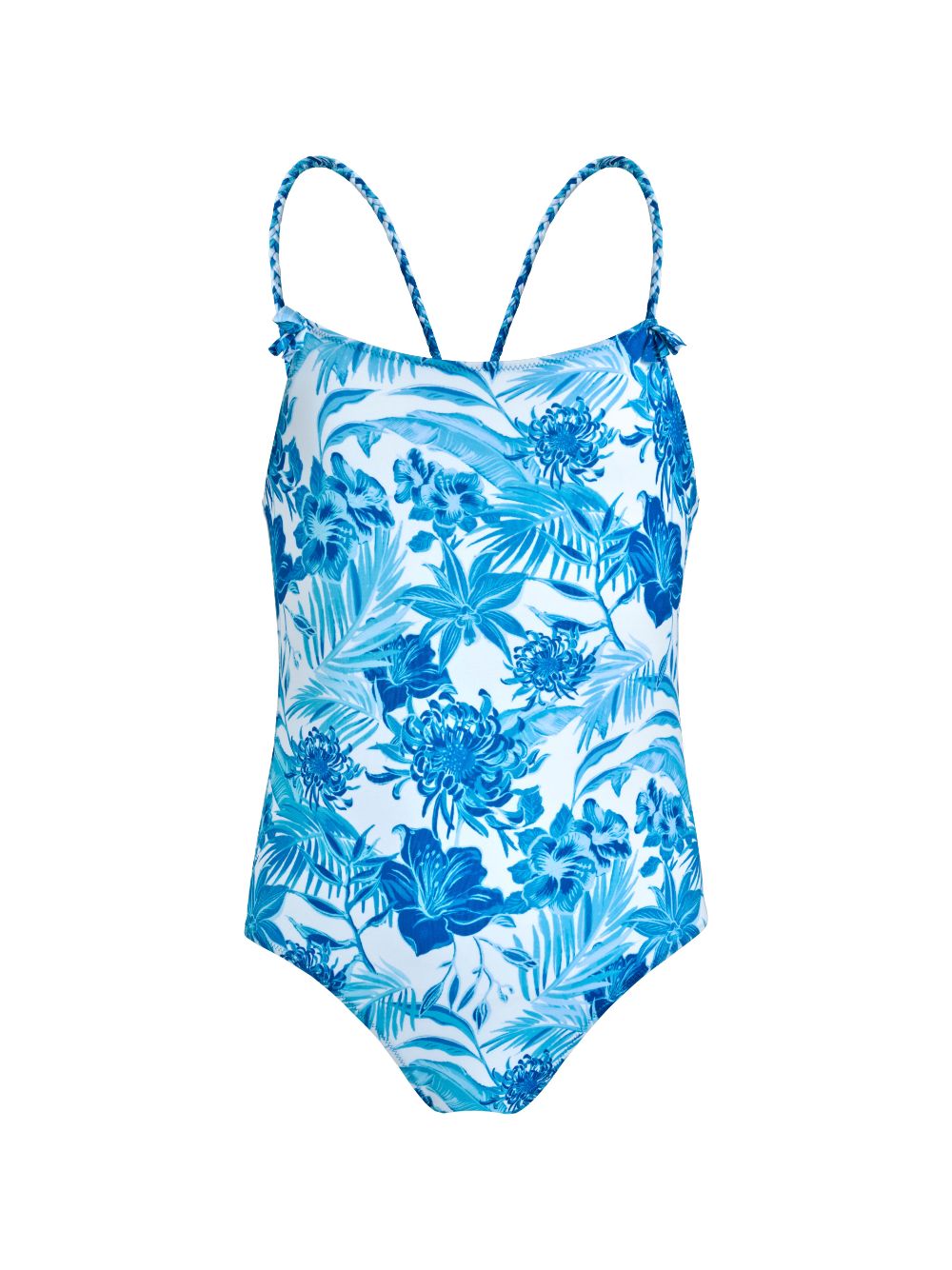 Floral-print braided-strap swimsuit - White