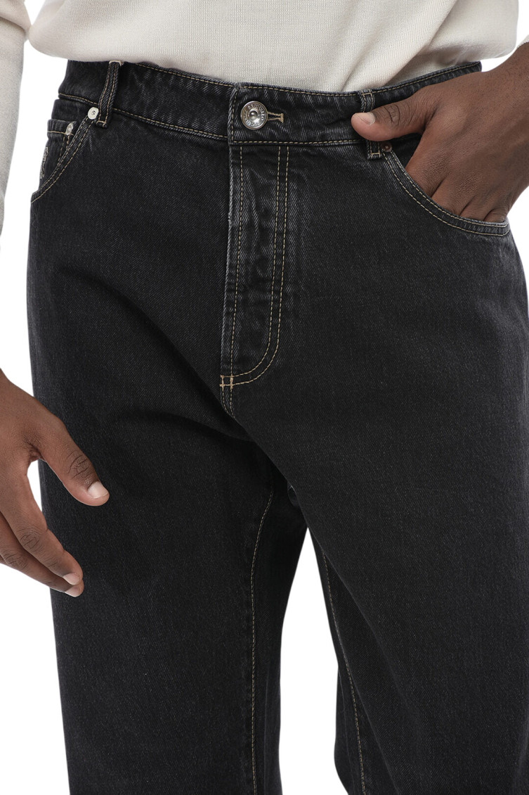 Black Straight Mid Rise Jeans
