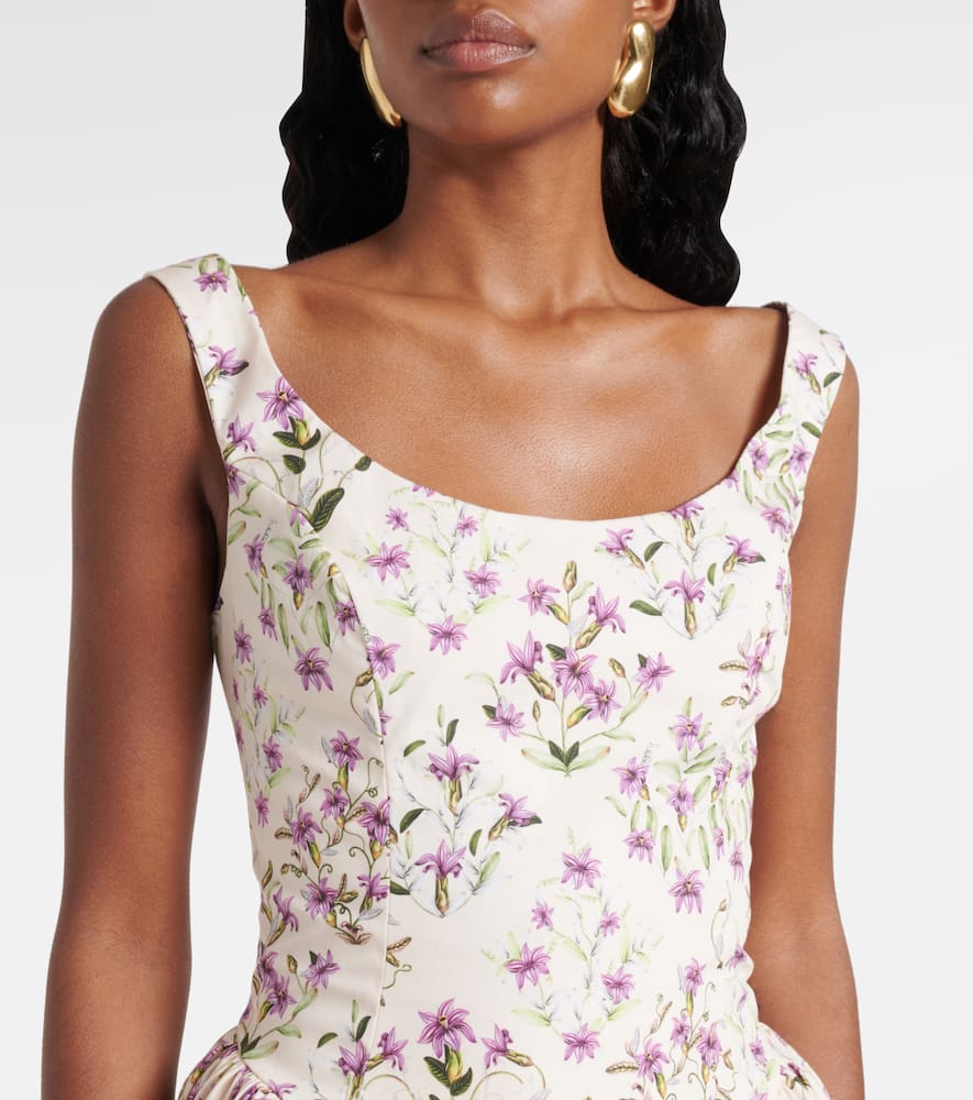 Pluma floral cotton minidress