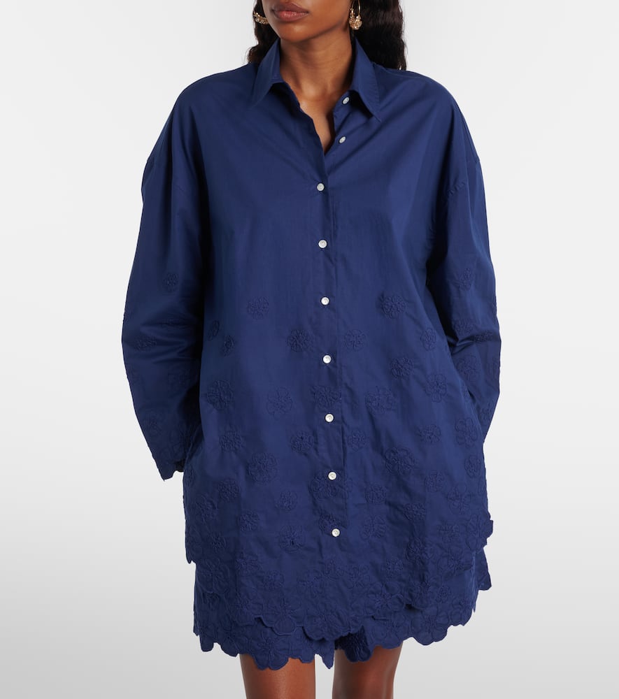 Floral cotton poplin shirt dress