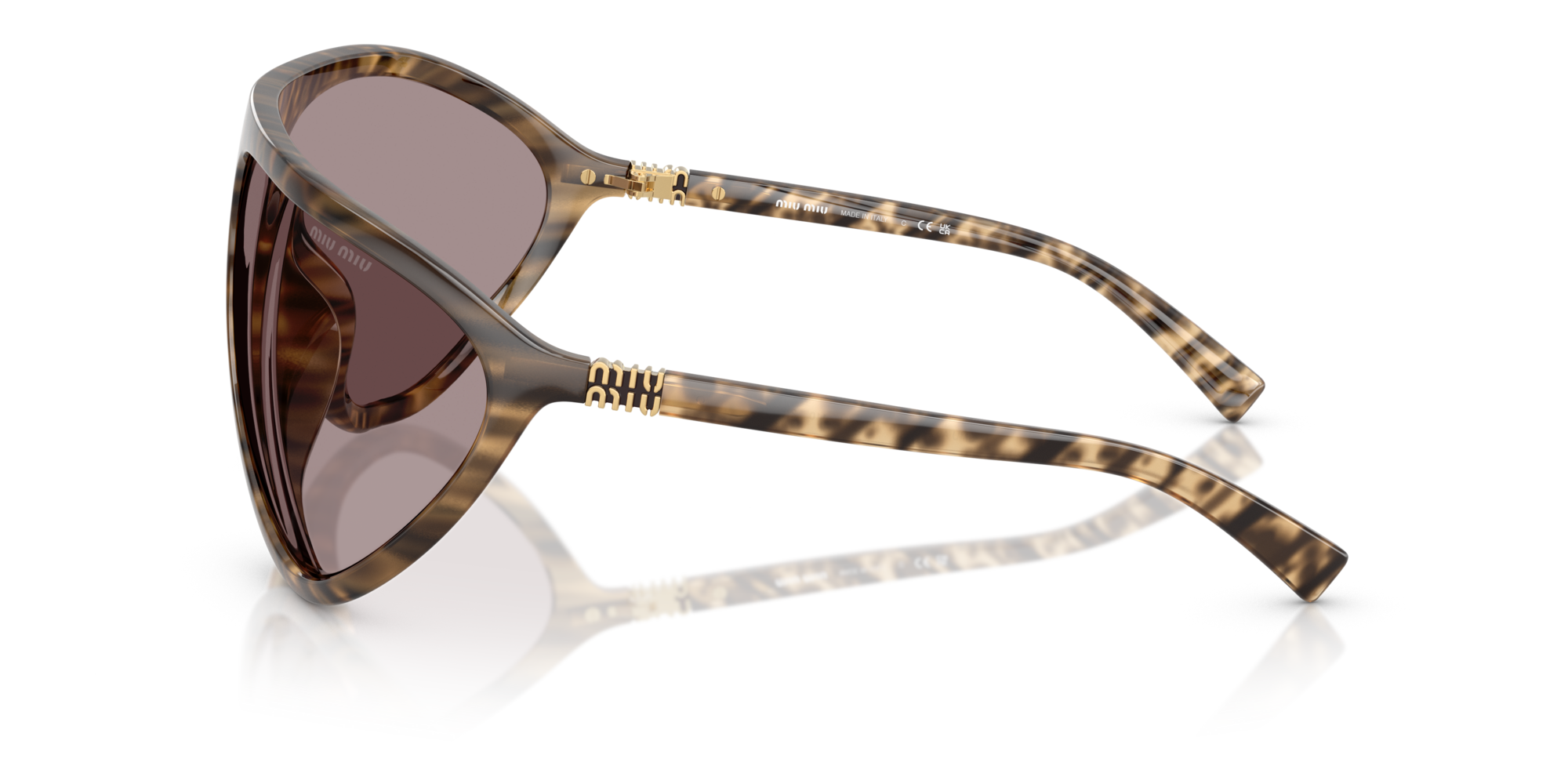 Miu Miu Woman Miu Miu MU A01S 11Z06I Sunglasses Injected Turtle Brown Geometric Norma