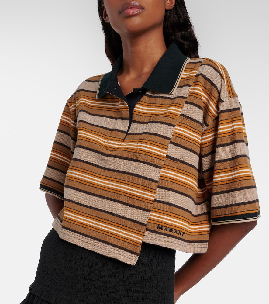 Isalyne striped cotton polo shirt