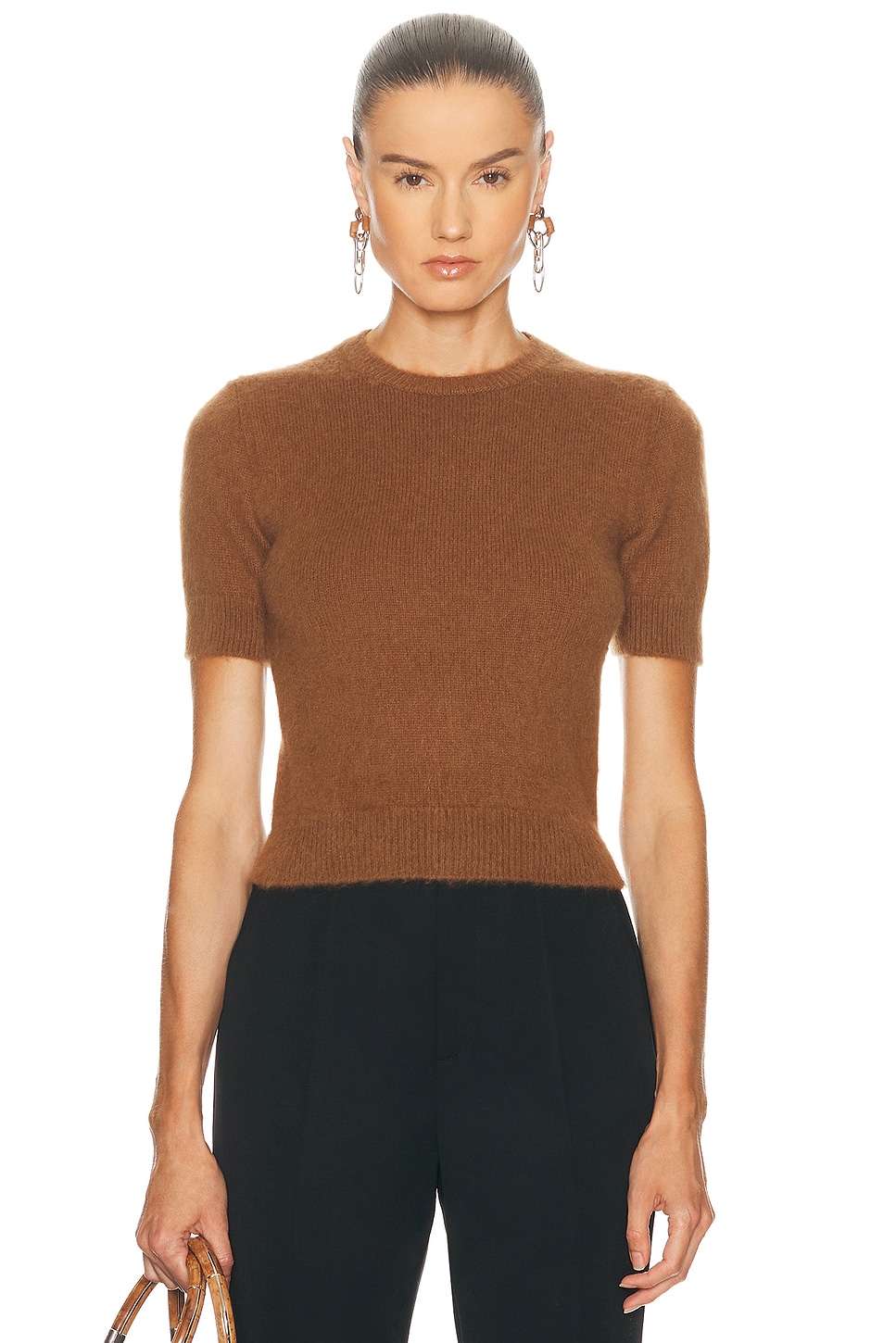 Ralph Lauren Collection Short Sleeve Top in Cognac - Cognac. XS also in