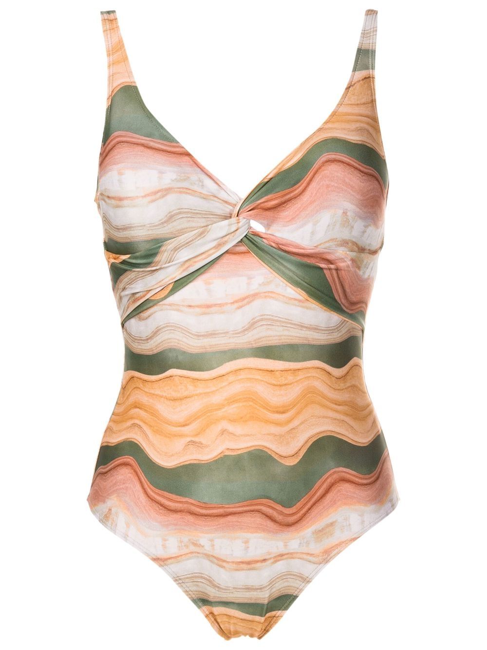 Adriana twisted printed swimsuit - Brown