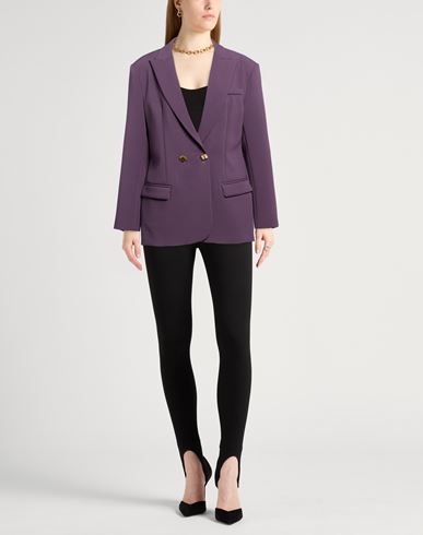 Woman Blazer Purple Size 10 Polyester, Elastane