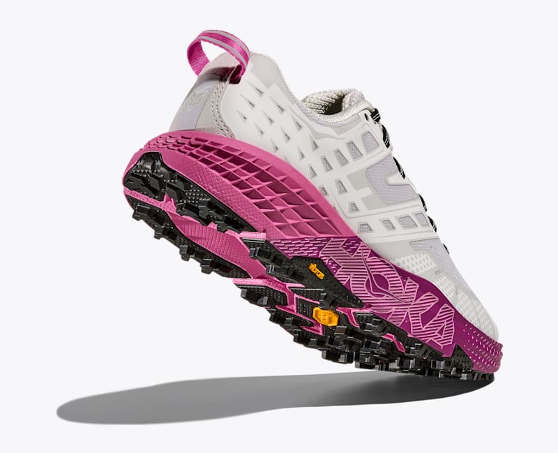 HOKA Speedgoat 2 Shoes in Cosmic Grey/Neon Fuchsia