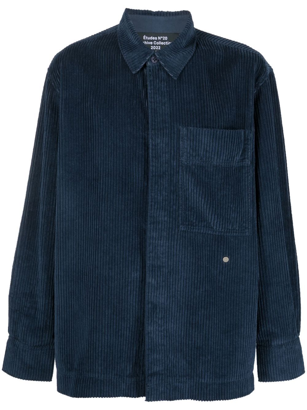 Long-sleeved corduroy shirt - Blue