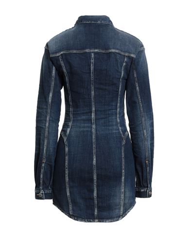 Woman Mini dress Blue Size 2 Cotton, Elastane