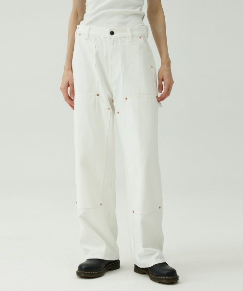 Parven 4405 Double Knee Carpenter Wide Fit Off-White Pants