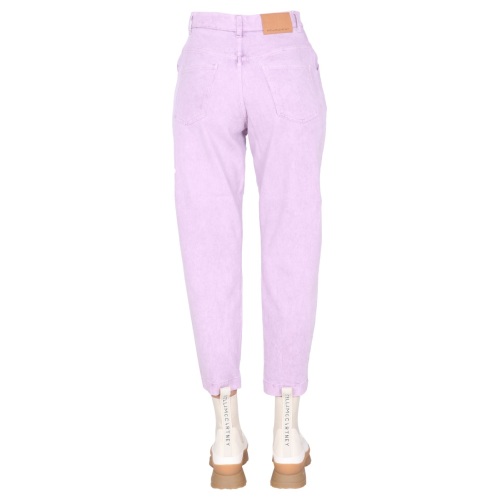 Logo-embroidered tapered jeans