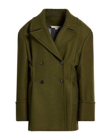 Woman Coat Military green Size 10 Wool, Polyamide