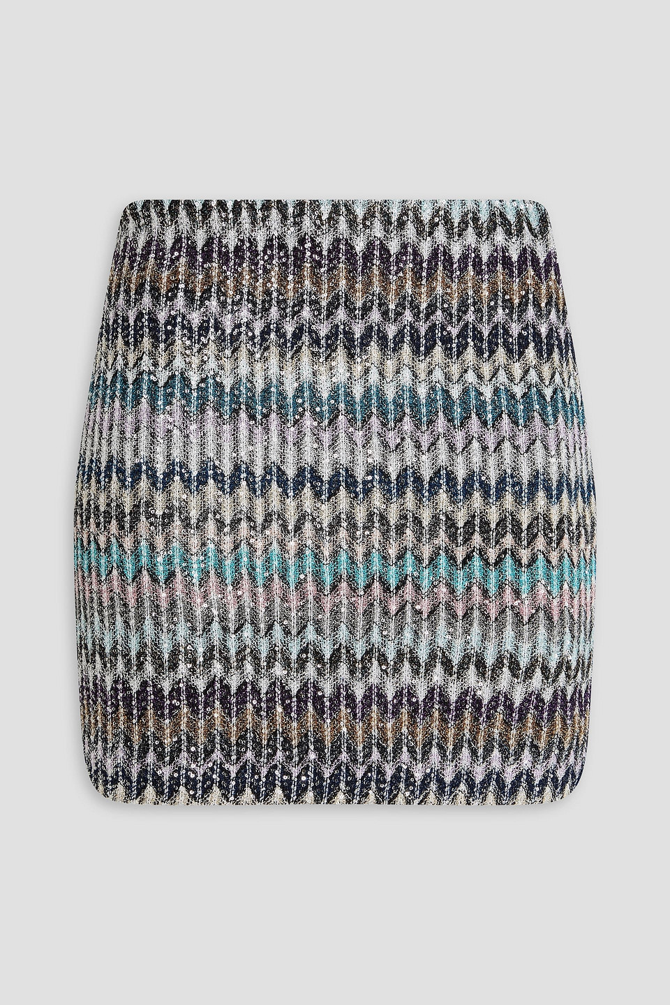 Metallic crochet-knit mini skirt - Multicolor - IT 44
