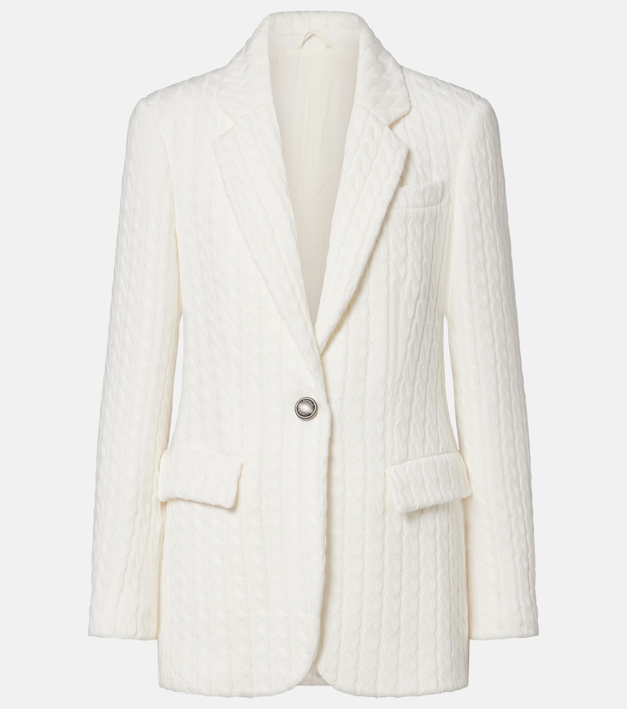 Cable-knit cotton blazer