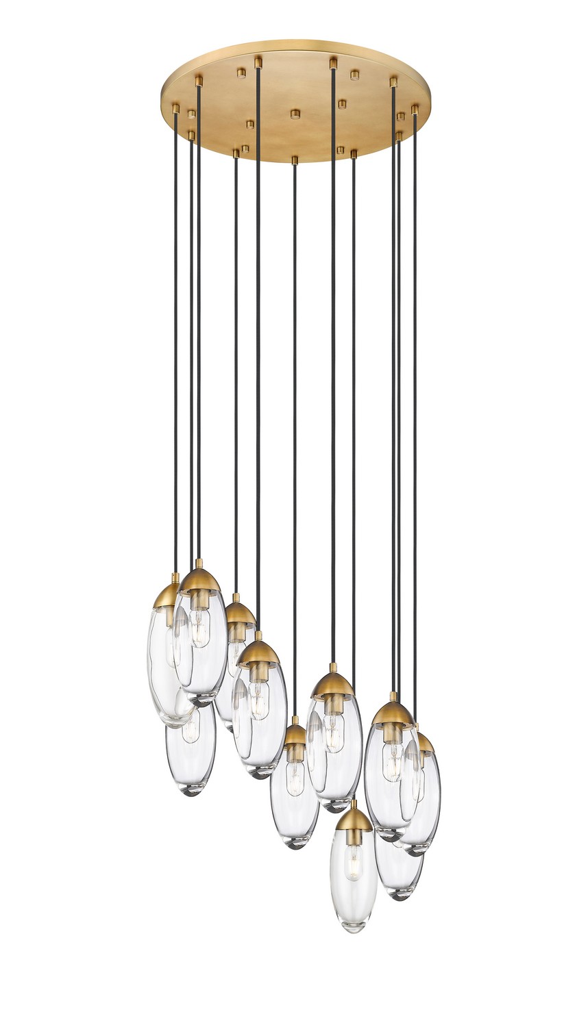 Rubbed Brass Chandelier from the Arden Collection