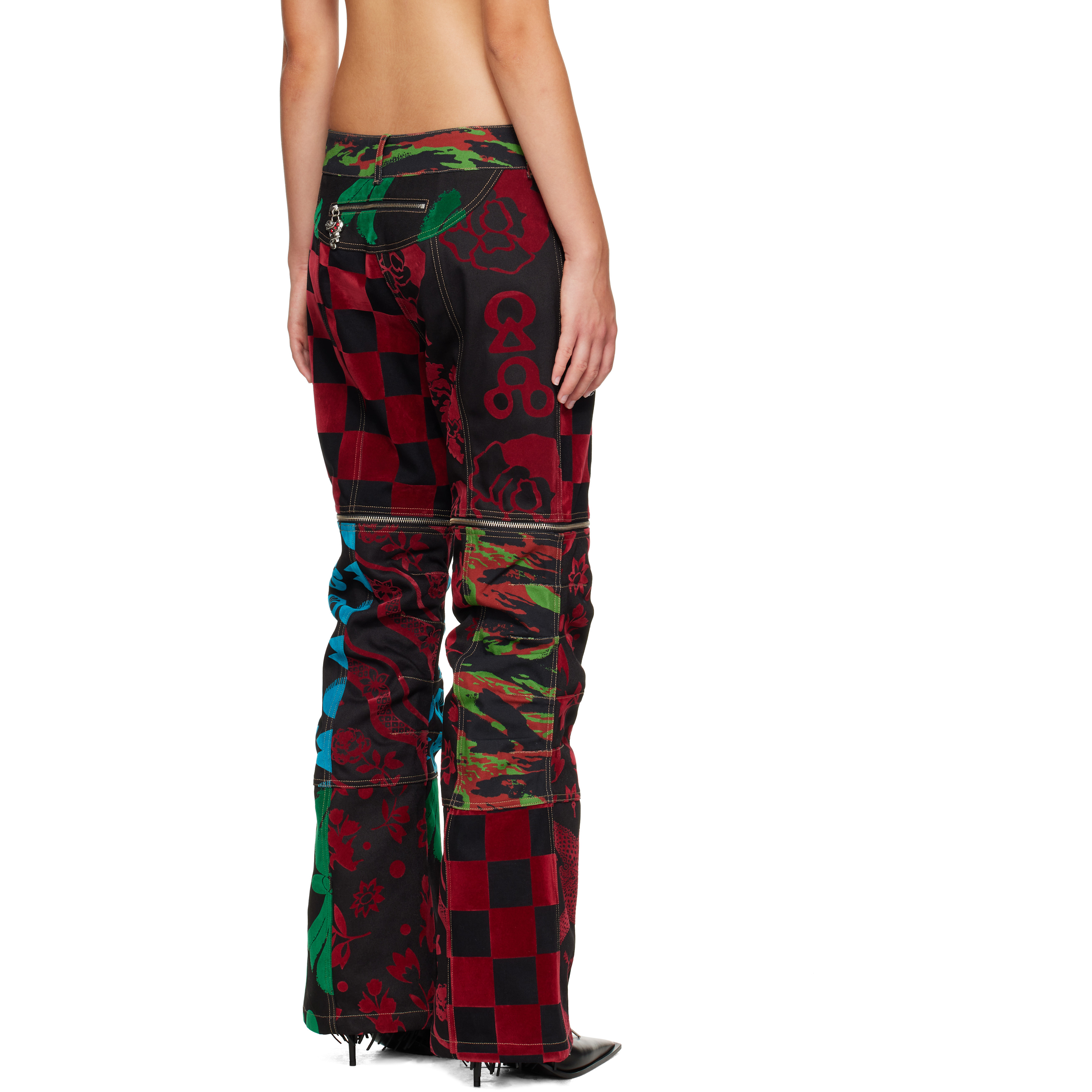 Black Patchwork Bevo Jeans