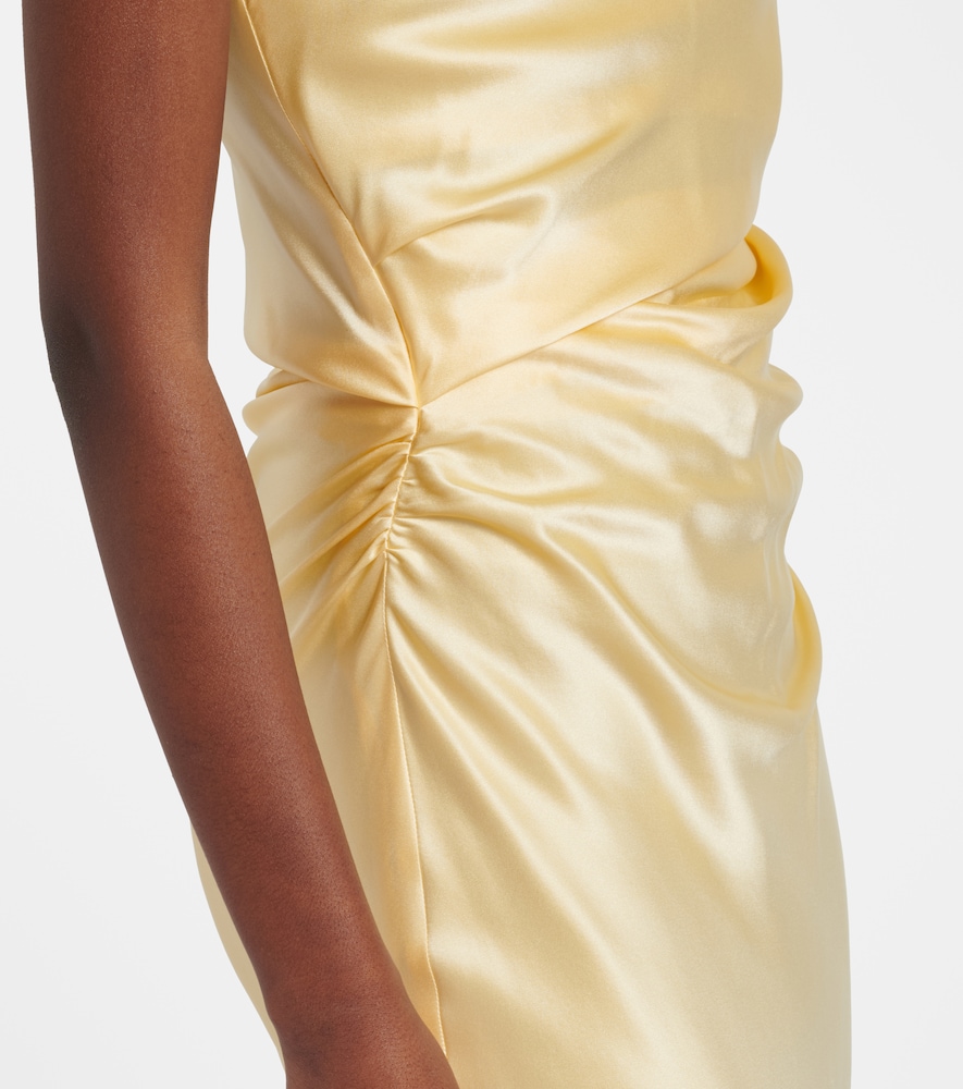 Draped silk satin gown