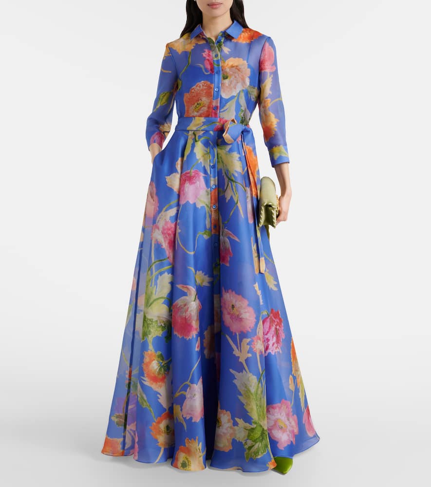Floral silk organza gown