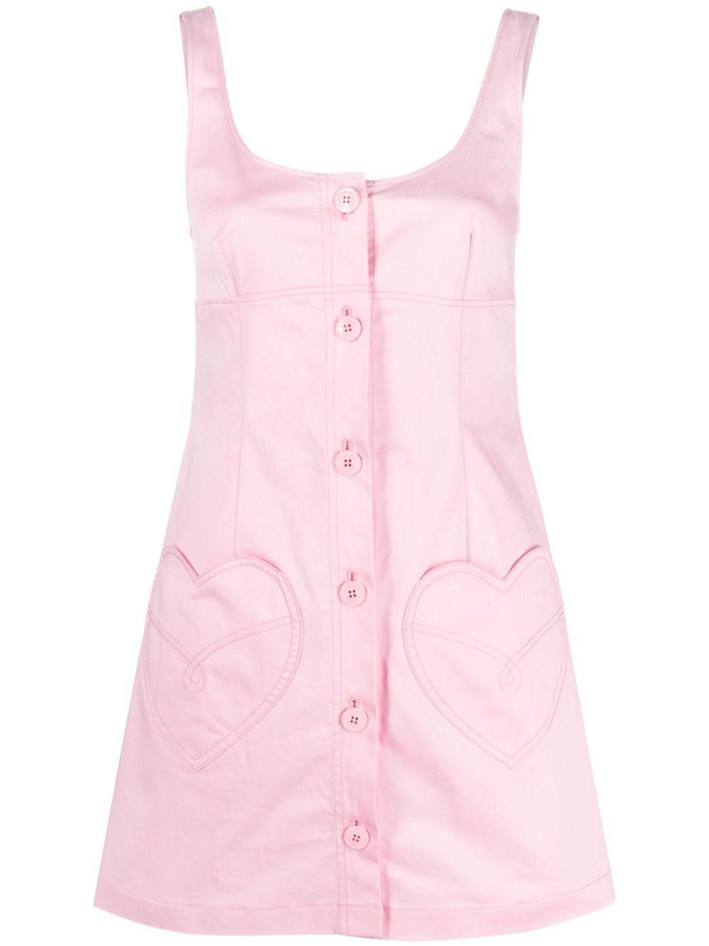 Heart-motif stretch-cotton midi dress - Pink