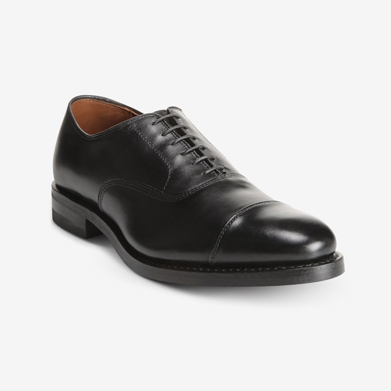 Park Avenue Cap-toe Oxford Dress Shoe with Dainite Sole in Black Leather