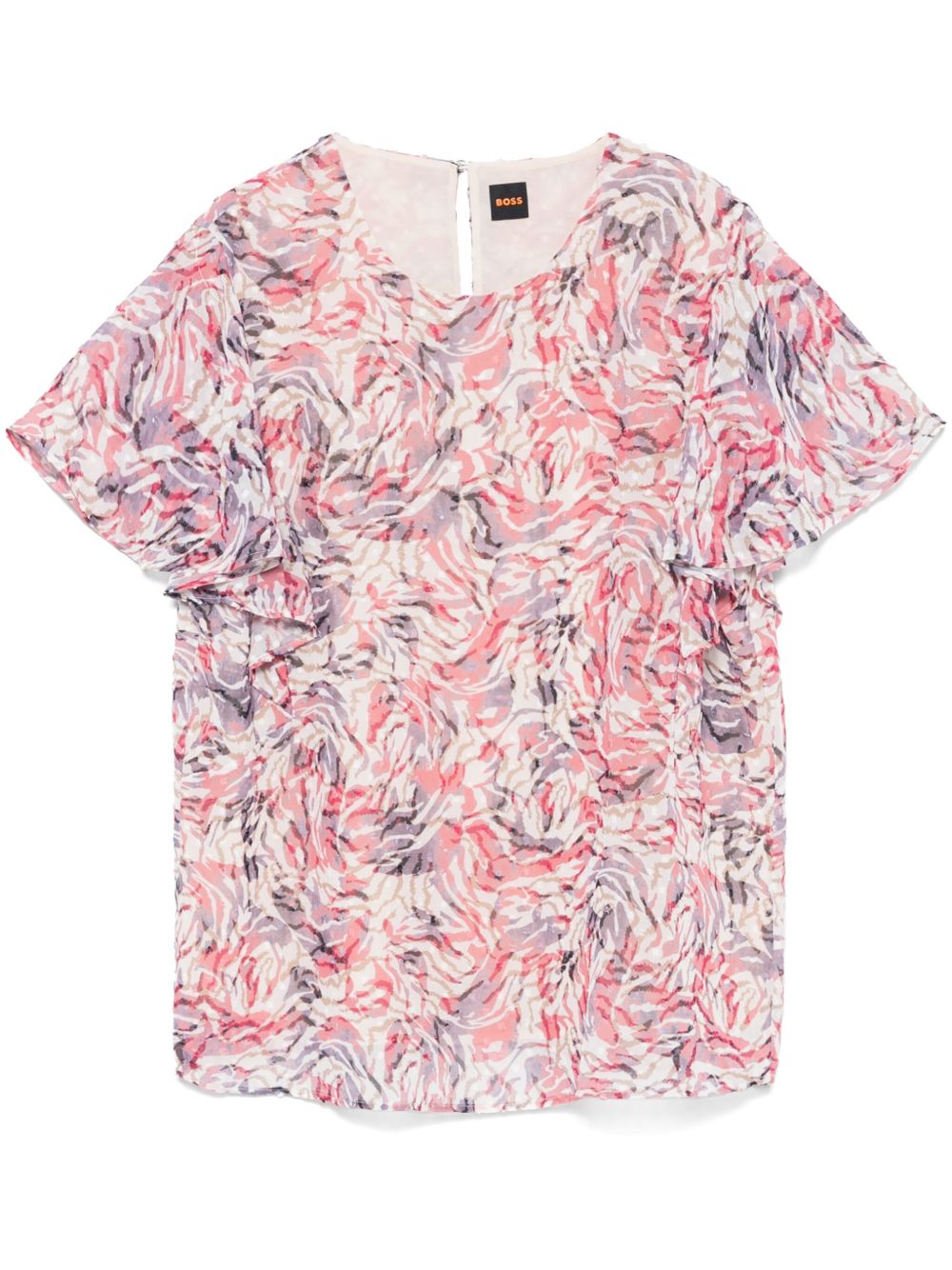 Abstract-print blouse - Neutrals