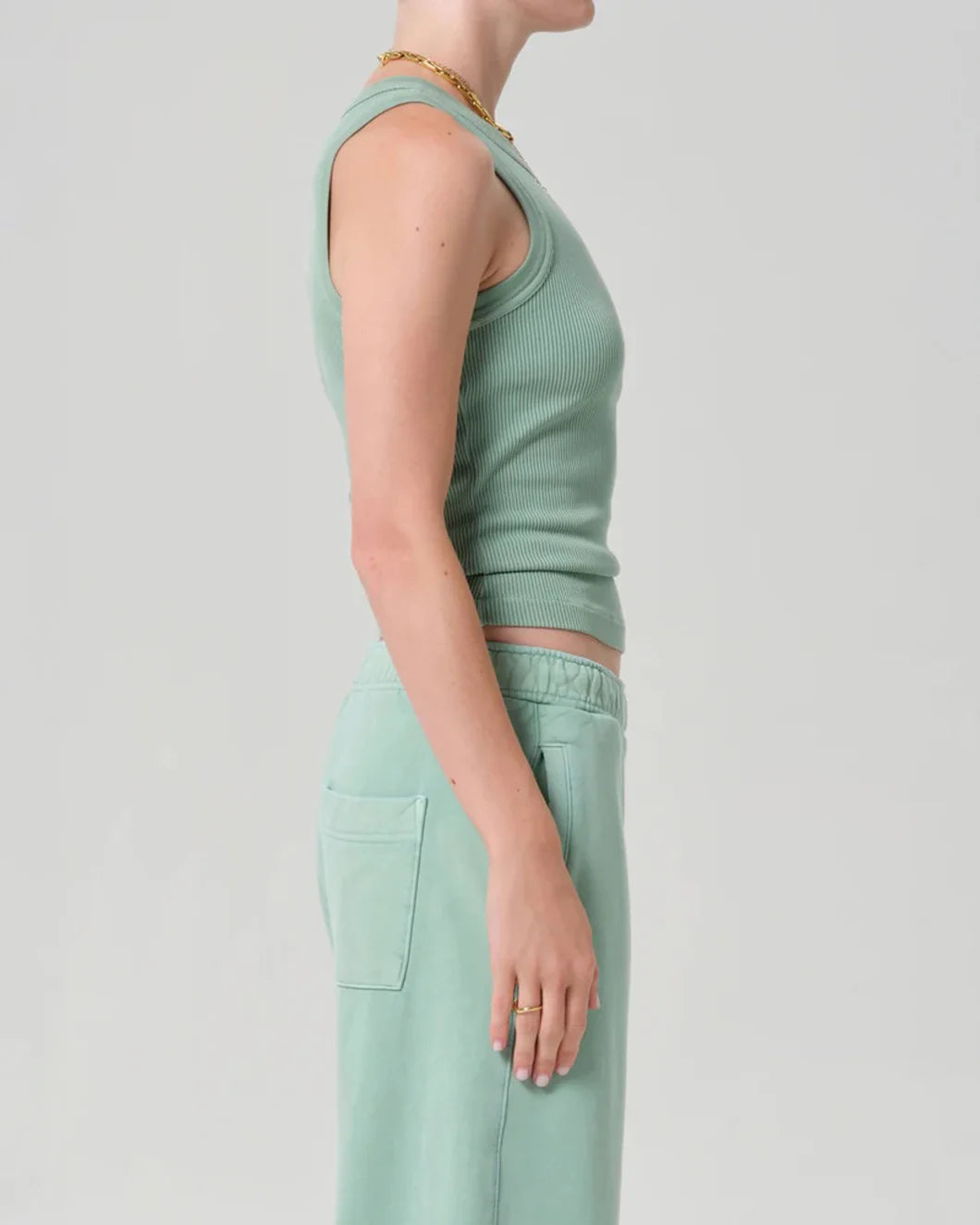 Isabel Rib Tank in Cadet