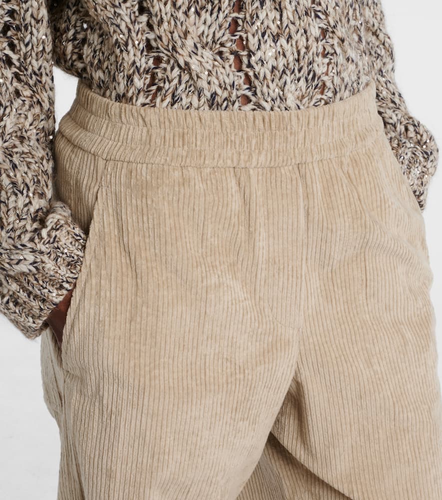 High-rise cotton corduroy wide-leg pants