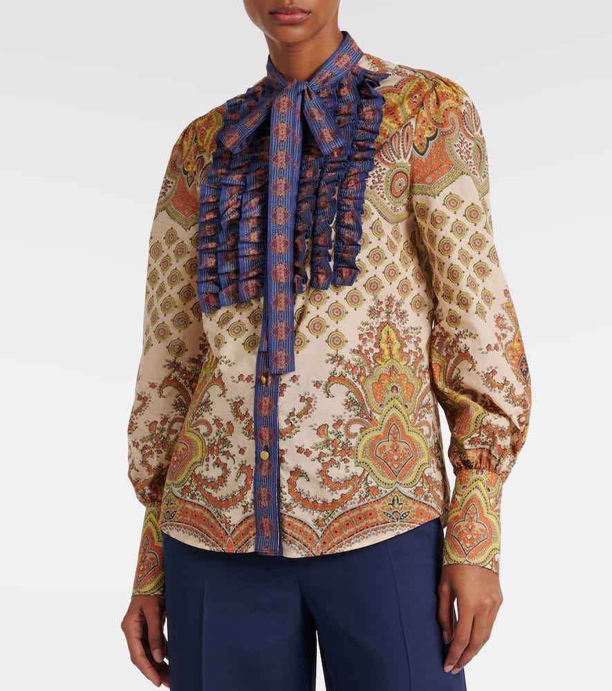 Voyage Imaginaire ruffled cotton shirt