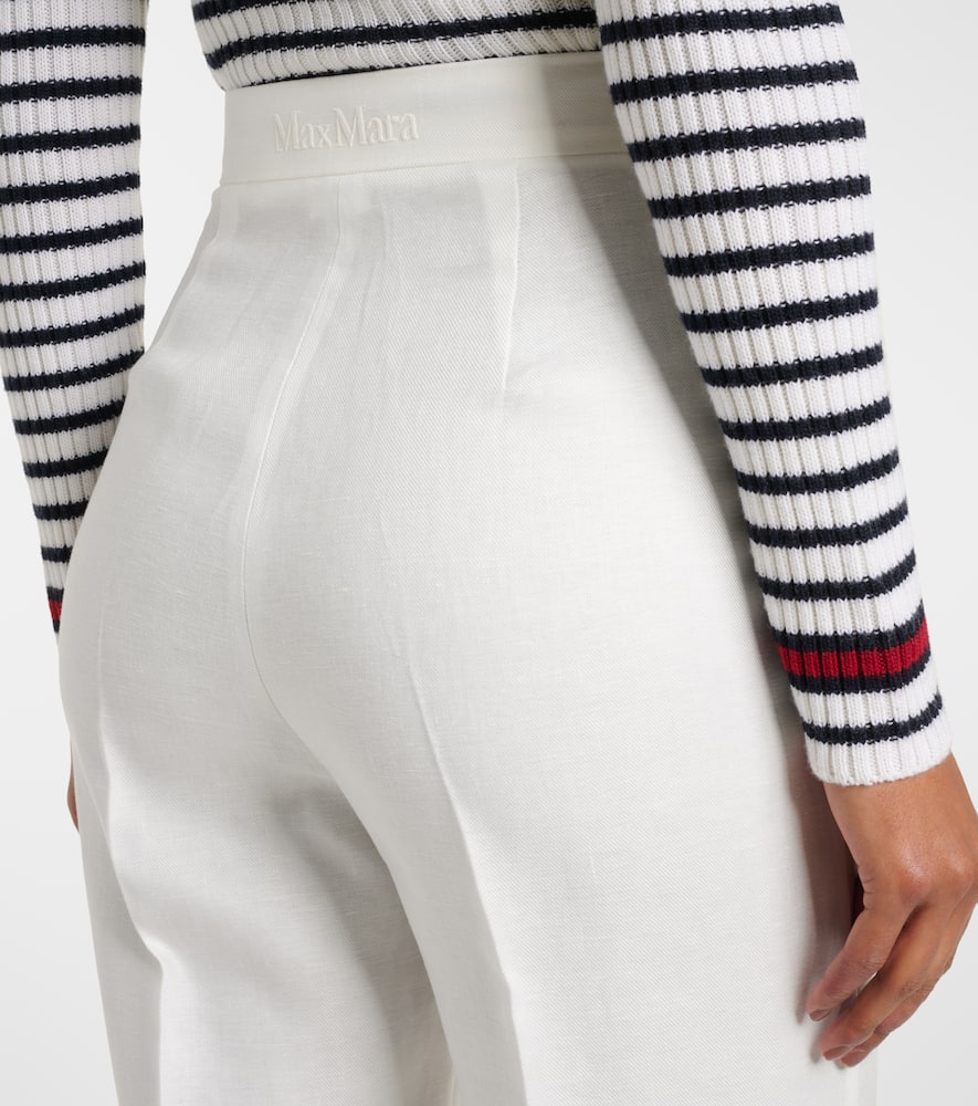 Max Mara Aversa high-rise linen wide-leg pants