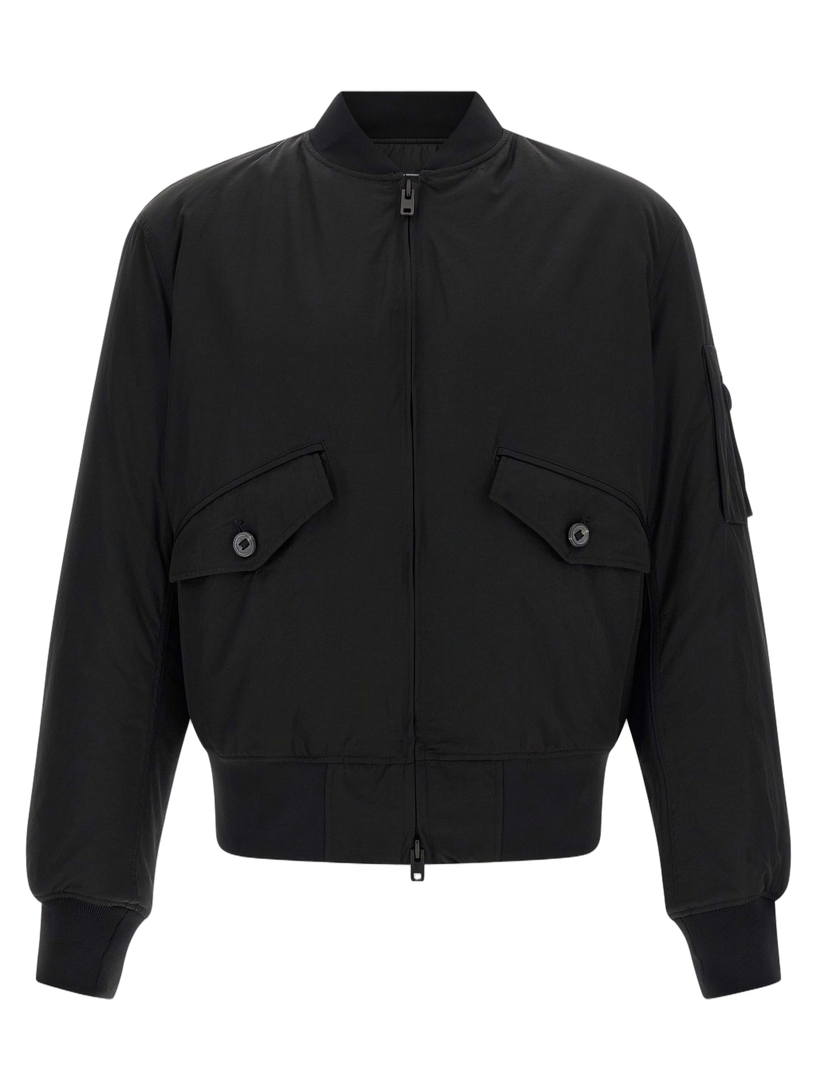 Technical Polyamide Bomber Jacket — Black