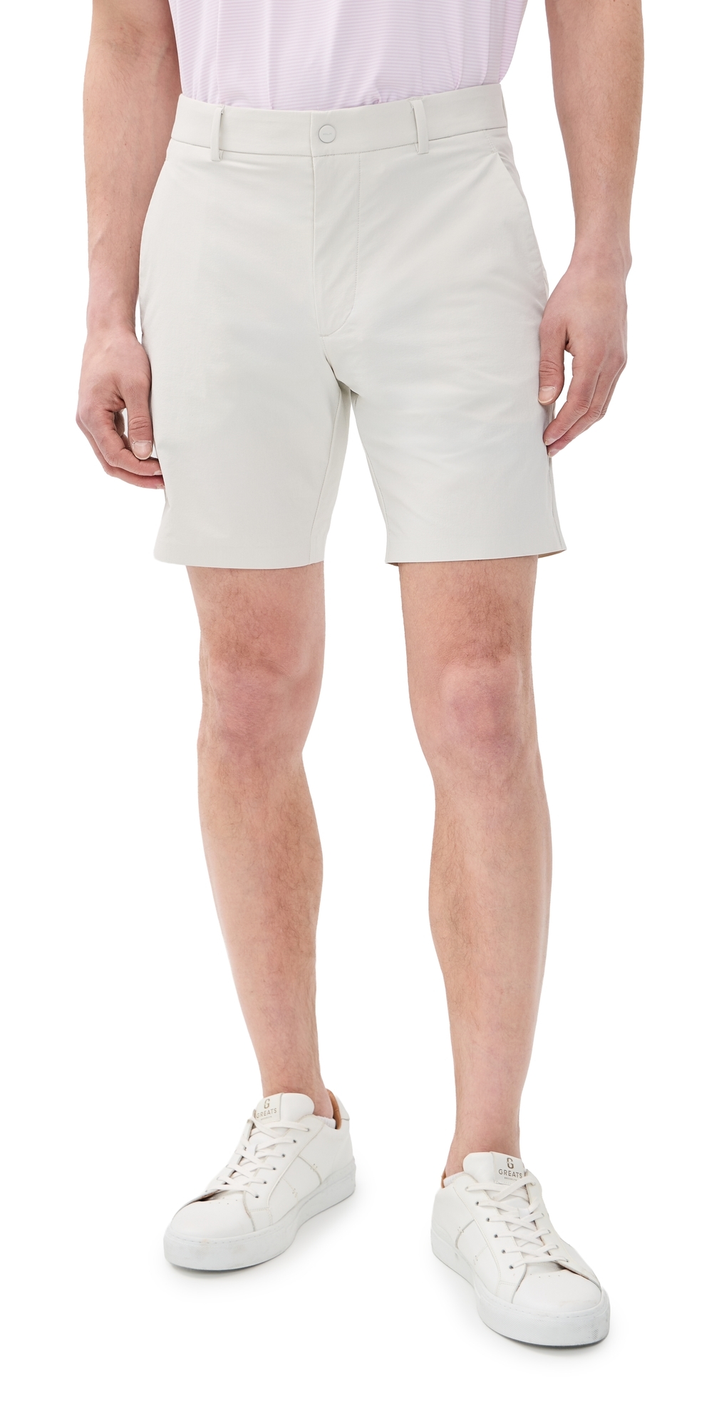 On Course Matte Stretch Nylon Shorts 8 STONE PEBBLE