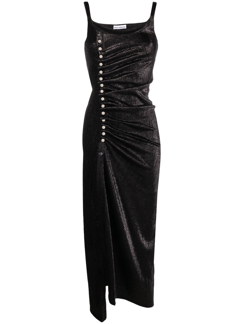 Stud-detailed metallic maxi dress - Black