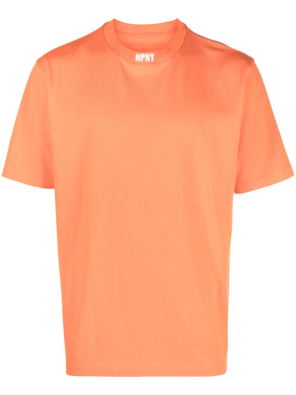 Logo-embroidered cotton T-shirt - Orange
